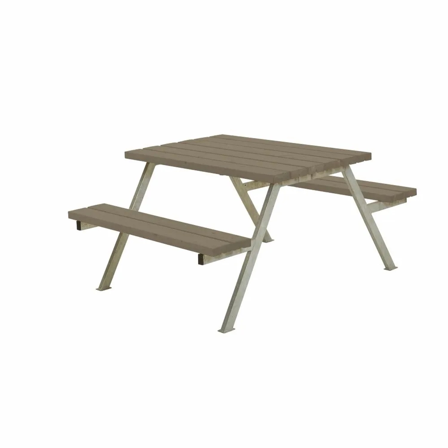 PLUS Gartenmöbel Sitzgruppe 118 cm Klappbar Graubraun Holz