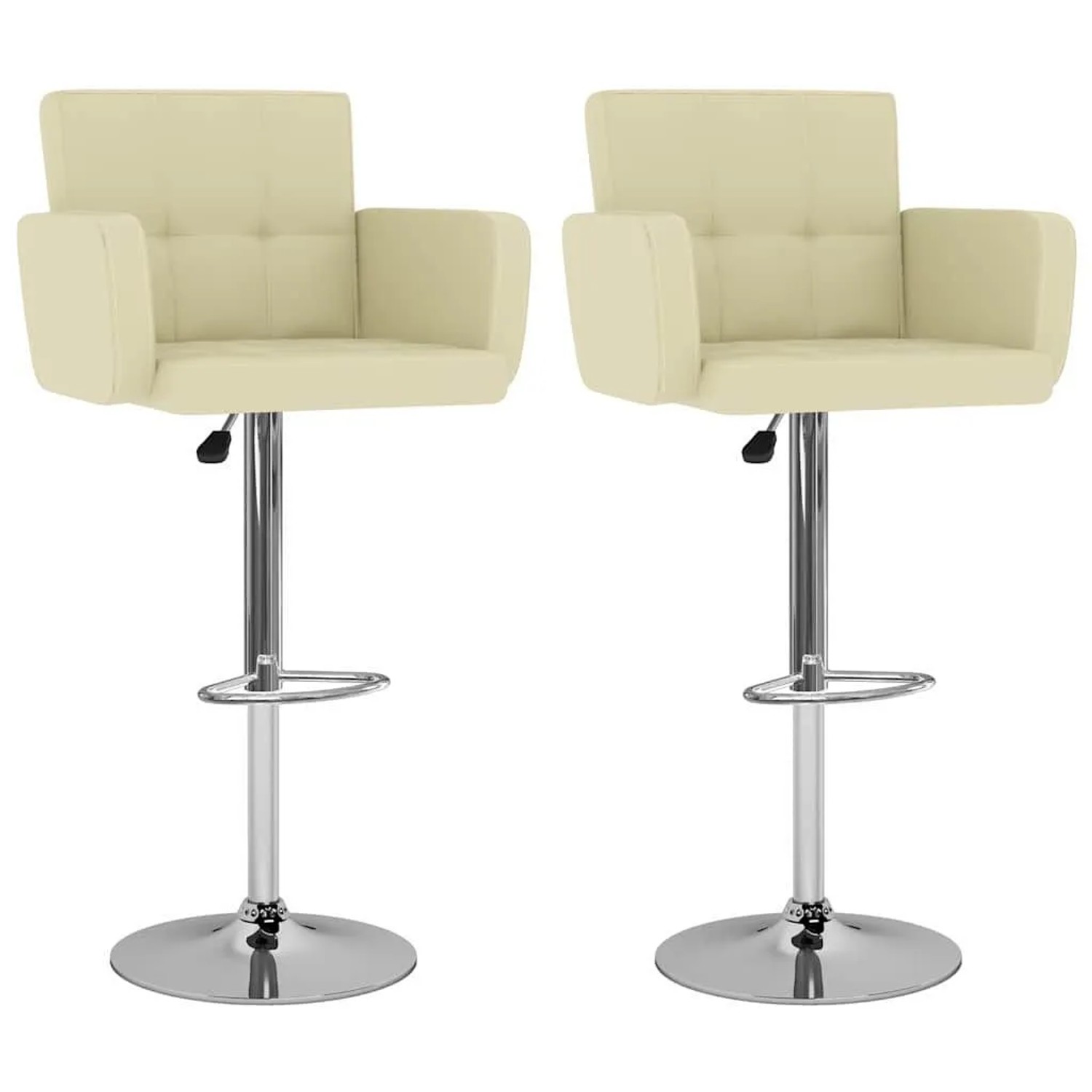 vidaXL Barhocker 2 Stk Creme Kunstleder 323657