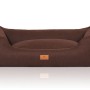 Knuffelwuff Hundebett Lotte Velours XXL, 120x85cm, braun. Komfortables Hundekörbchen aus Velours.