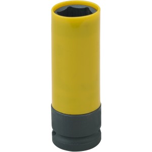 Proxxon Impact Steckschlüsseleinsatz, 19 mm, 1/2 Zoll, gelb/schwarz, für Alufelgen.