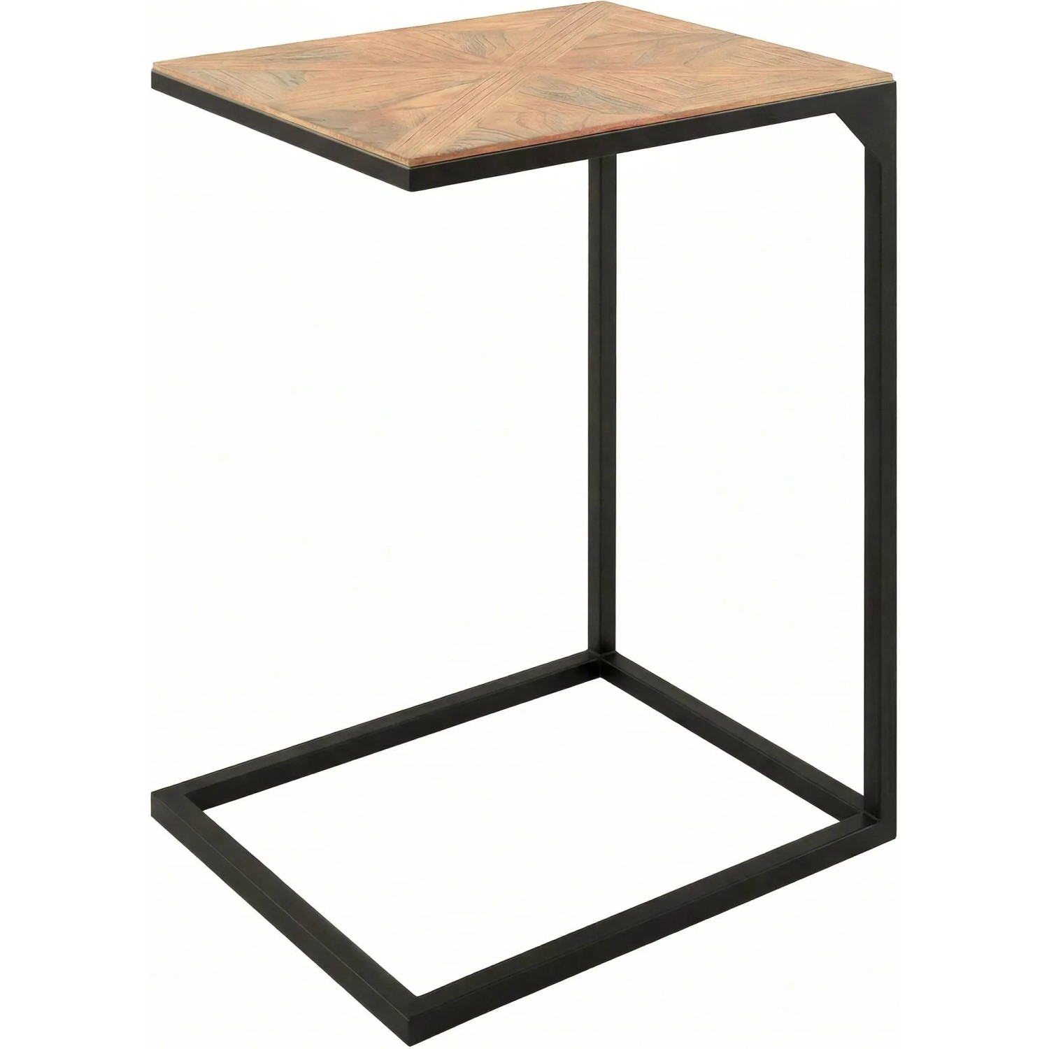 DELUKE Beistelltisch MARIT Eckig 45x35x61cm Holz Natura Kleiner Tisch Couchtisch für Wohnzimmer
