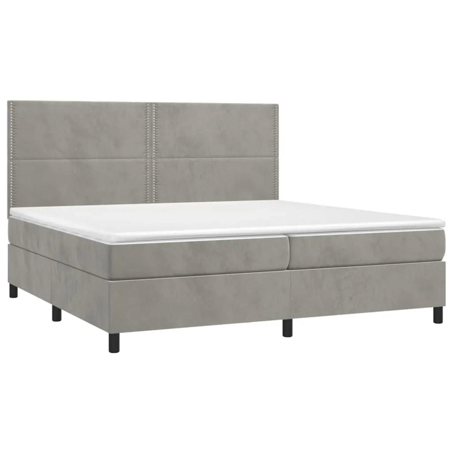 vidaXL Boxspringbett mit Matratze & LED Hellgrau 200x200 cm Samt 3136083 günstig online kaufen