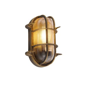 Ovale Wand- und Deckenleuchte Noutica in Gold/Messing (IP44) von QAZQA.