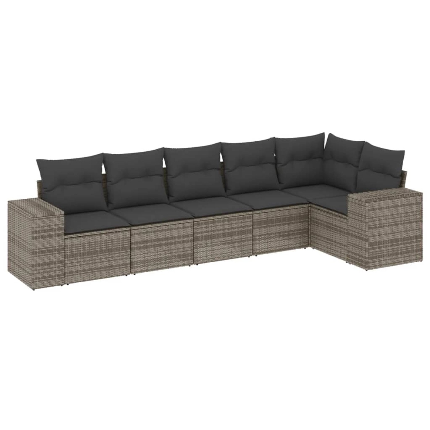 vidaXL 6-Tlg Garten-Sofagarnitur mit Kissen Grau Poly Rattan 3254927 günstig online kaufen