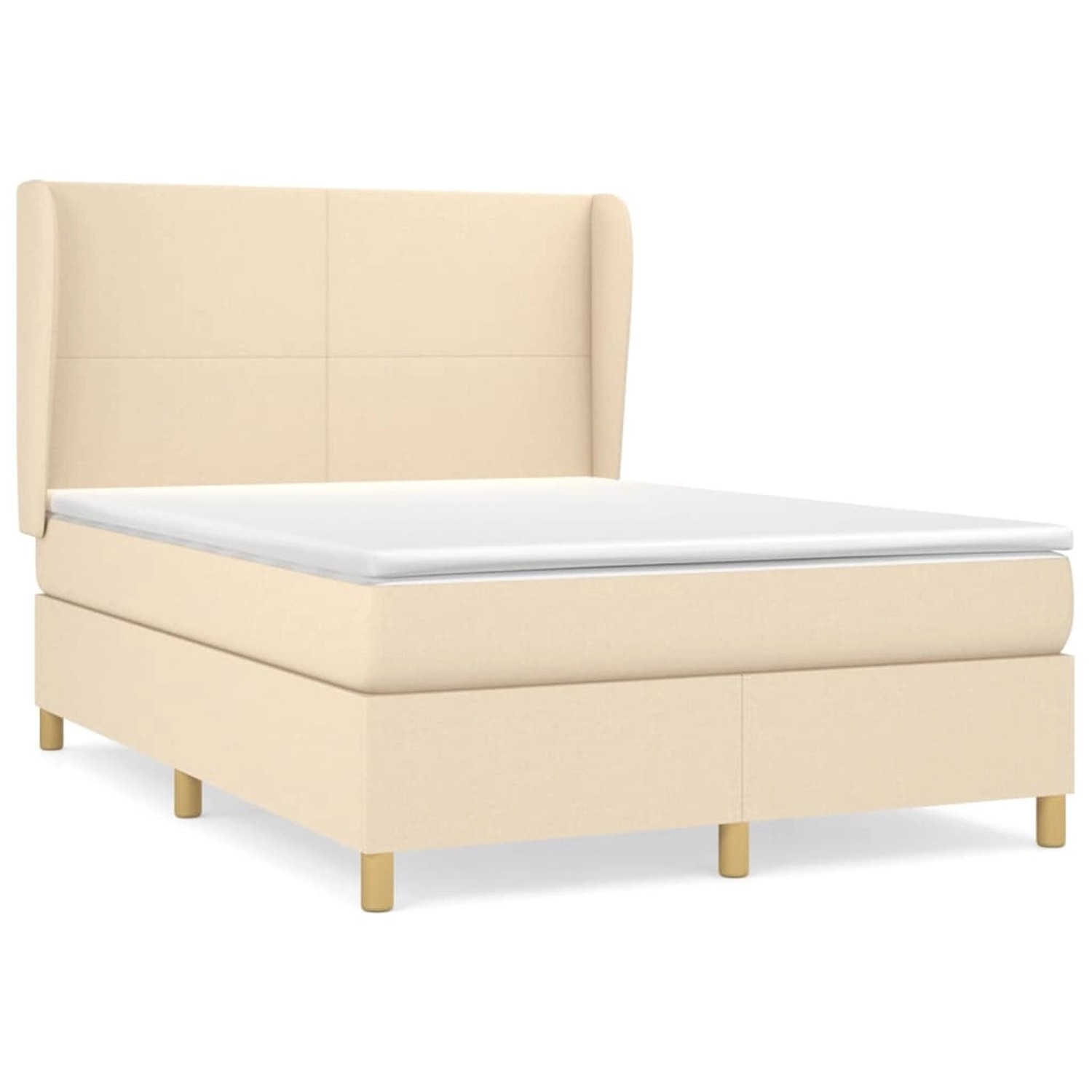 vidaXL Boxspringbett mit Matratze Creme 140x190 cm Stoff1397201 günstig online kaufen
