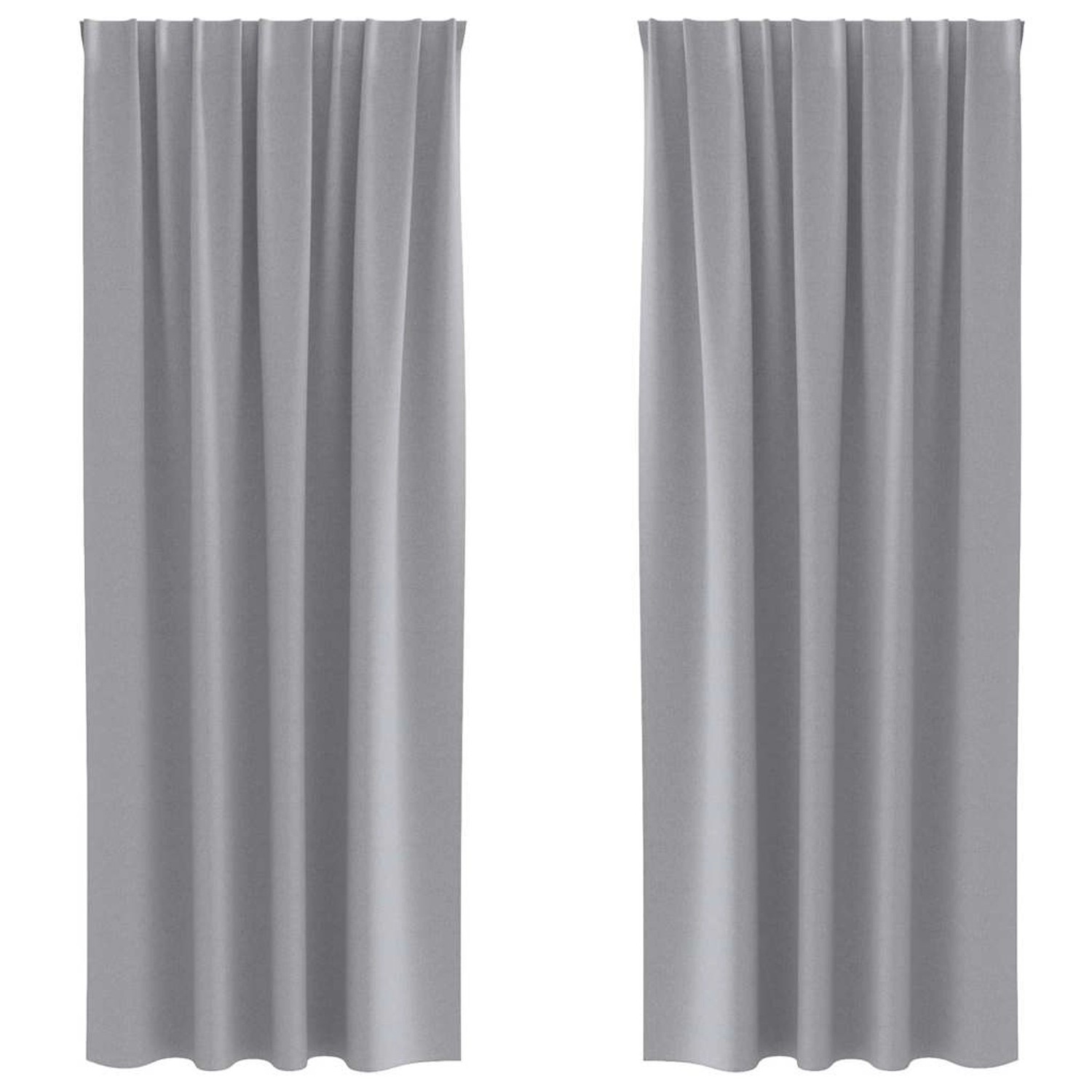 vidaXL Verdunkelungs-Vorhänge mit Ringen Hellgrau Polyester 4107457 günstig online kaufen