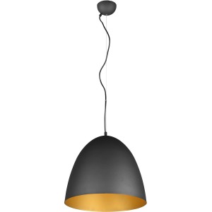 Moderne Reality Pendelleuchte Tilda, 1-flammig, schwarz-gold. Hängelampe für Wohn- und Essbereich.