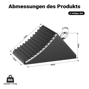 Wiltec 4X Unterlegkeile Bremskeil Gummikeil Anhänger Hemmschuh Pkw Wohnmobil