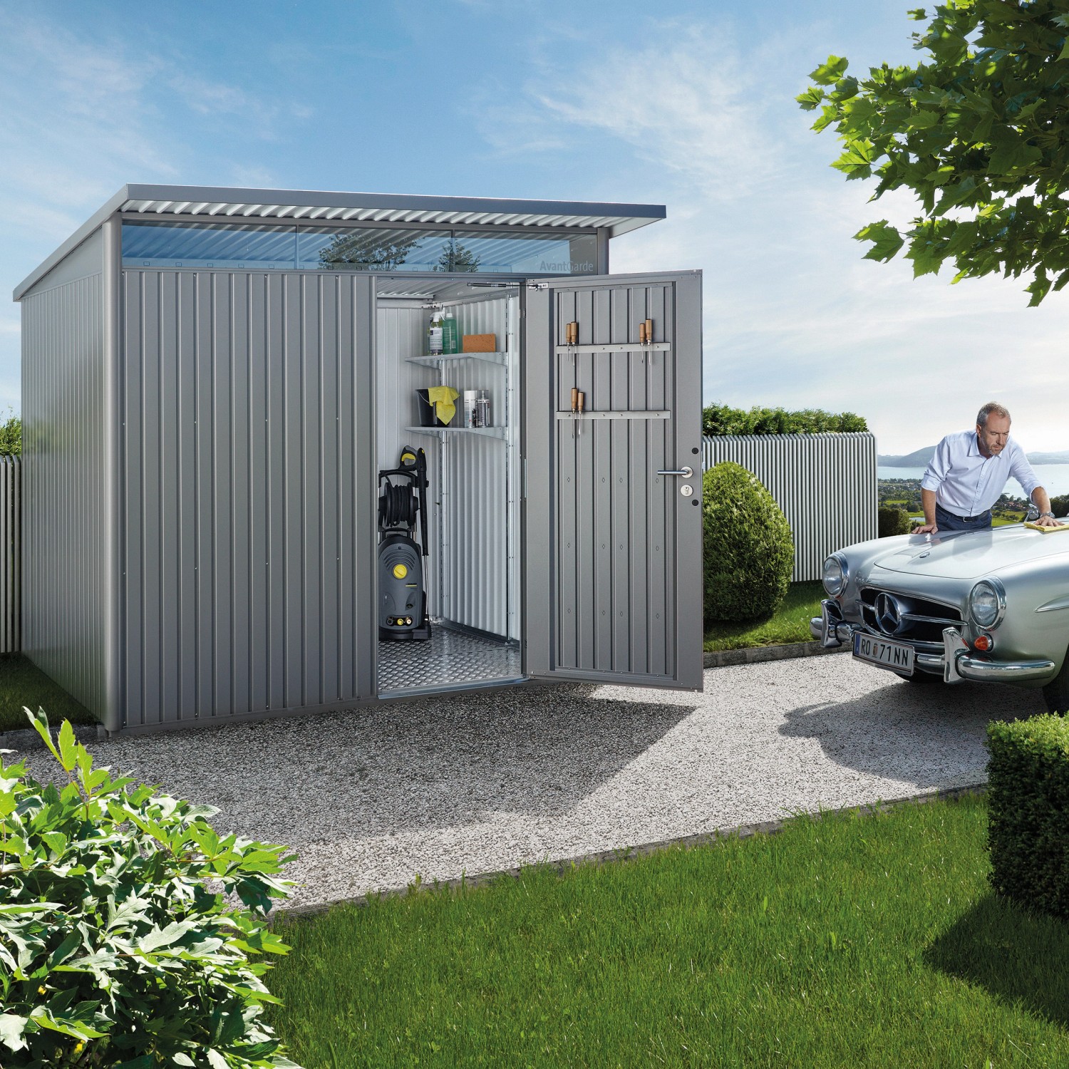 Biohort MetallGerätehaus AvantGarde A5 QuarzgrauMetallic BxT 257 cm