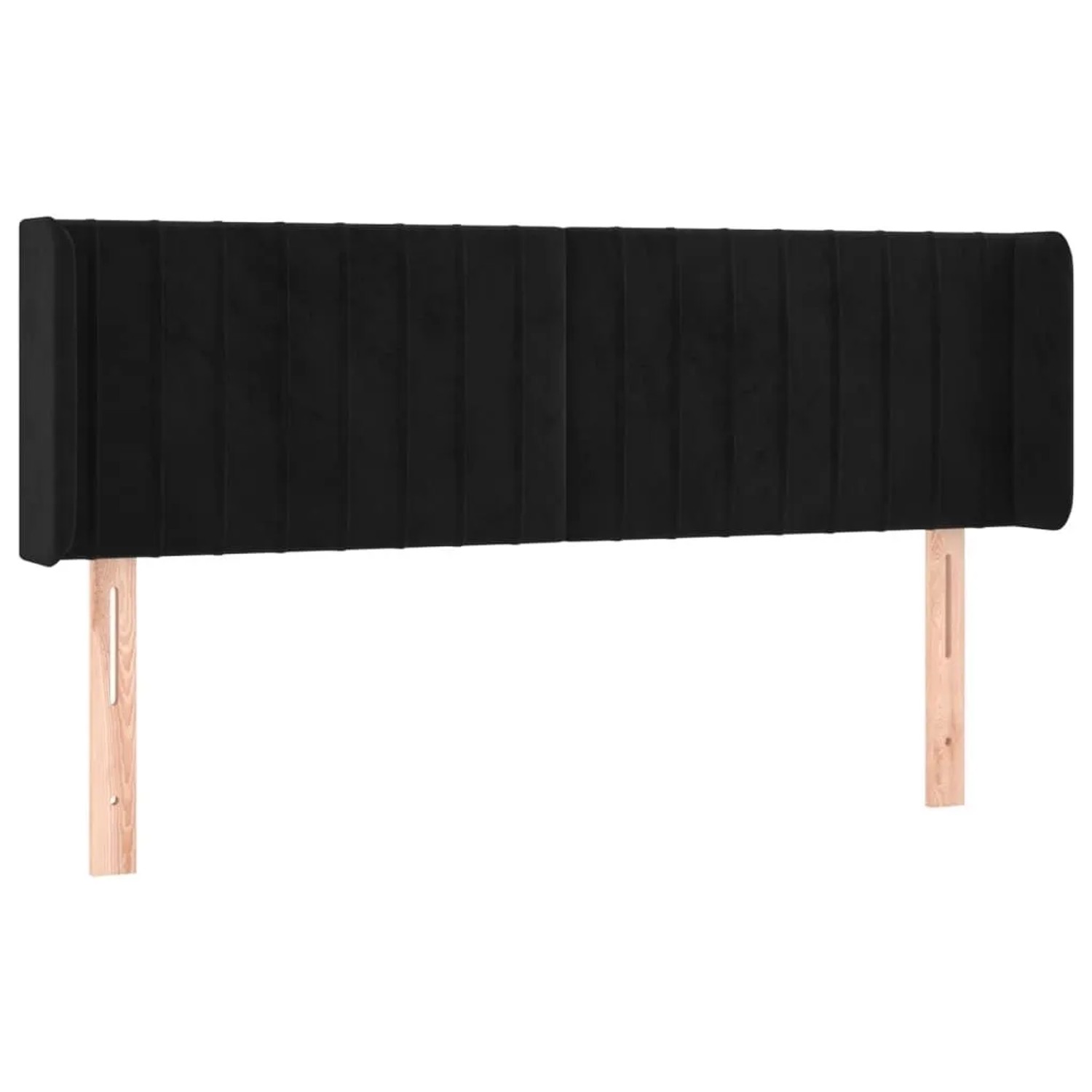vidaXL Kopfteil mit Ohren Schwarz 147x16x78/88 cm Samt 3119056