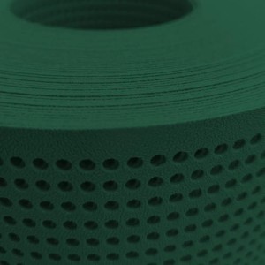 Grüner zaunzu Sichtschutzstreifen Premium gelocht (30%) für Doppelstabmattenzaun.