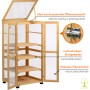 Dobar Anzuchtschrank Dome, großes Indoor Gewächshaus aus FSC®-Kiefernholz mit drei Regalböden.