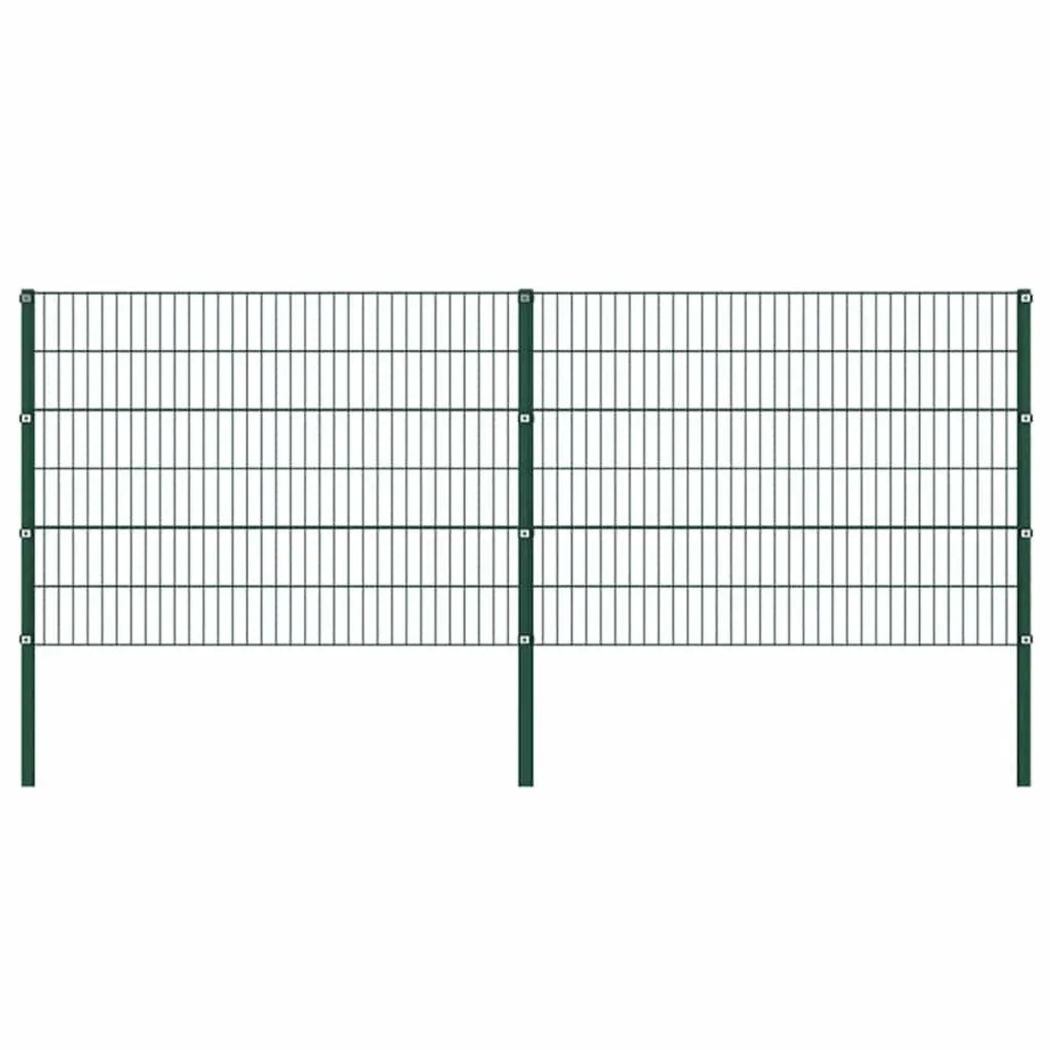 vidaXL Zaunelement mit Pfosten Eisen 349 x 120 cm Grün 278662