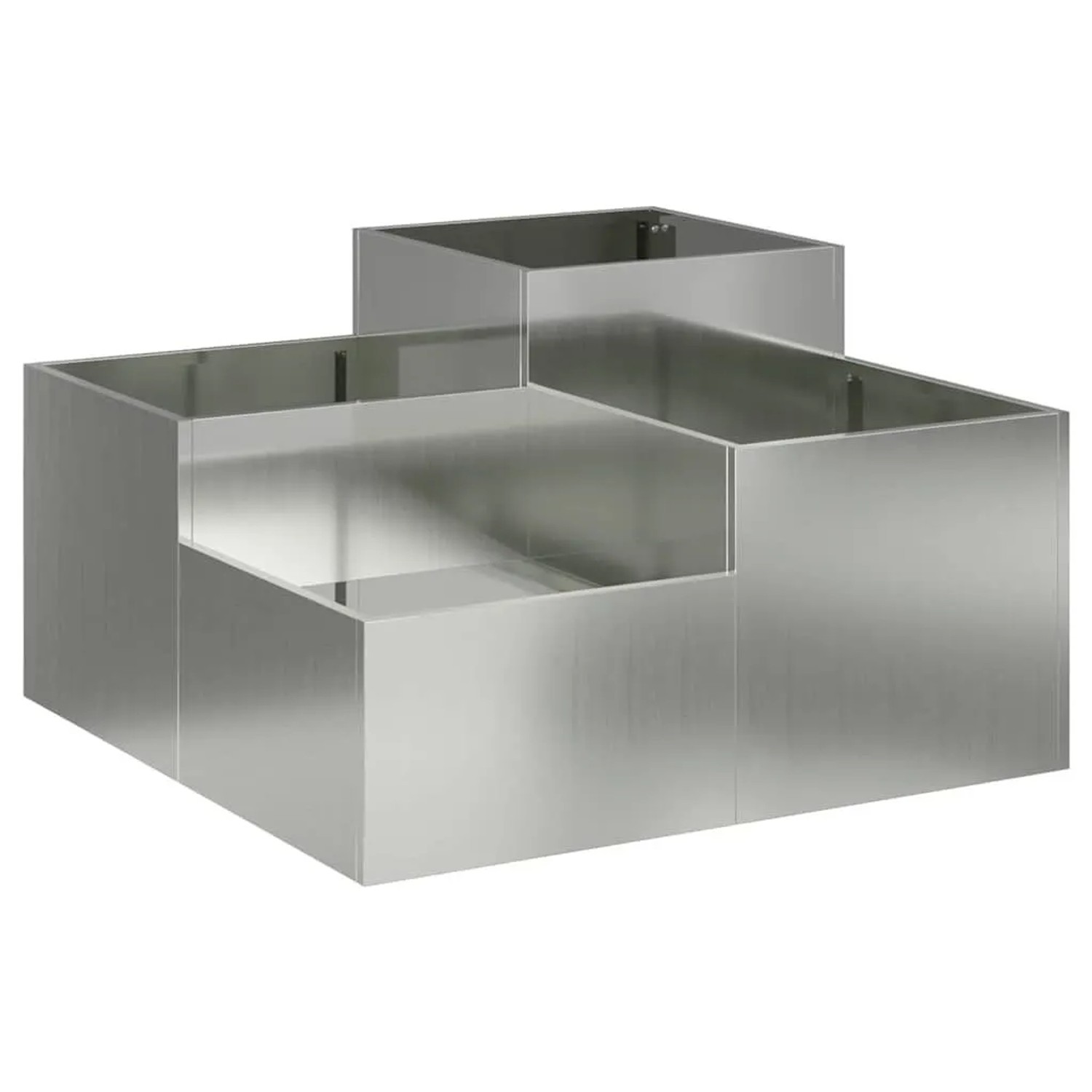 vidaXL Gartenblumentopf Silber 80 x 80 x 48 cm Verzinkter Stahl 865846