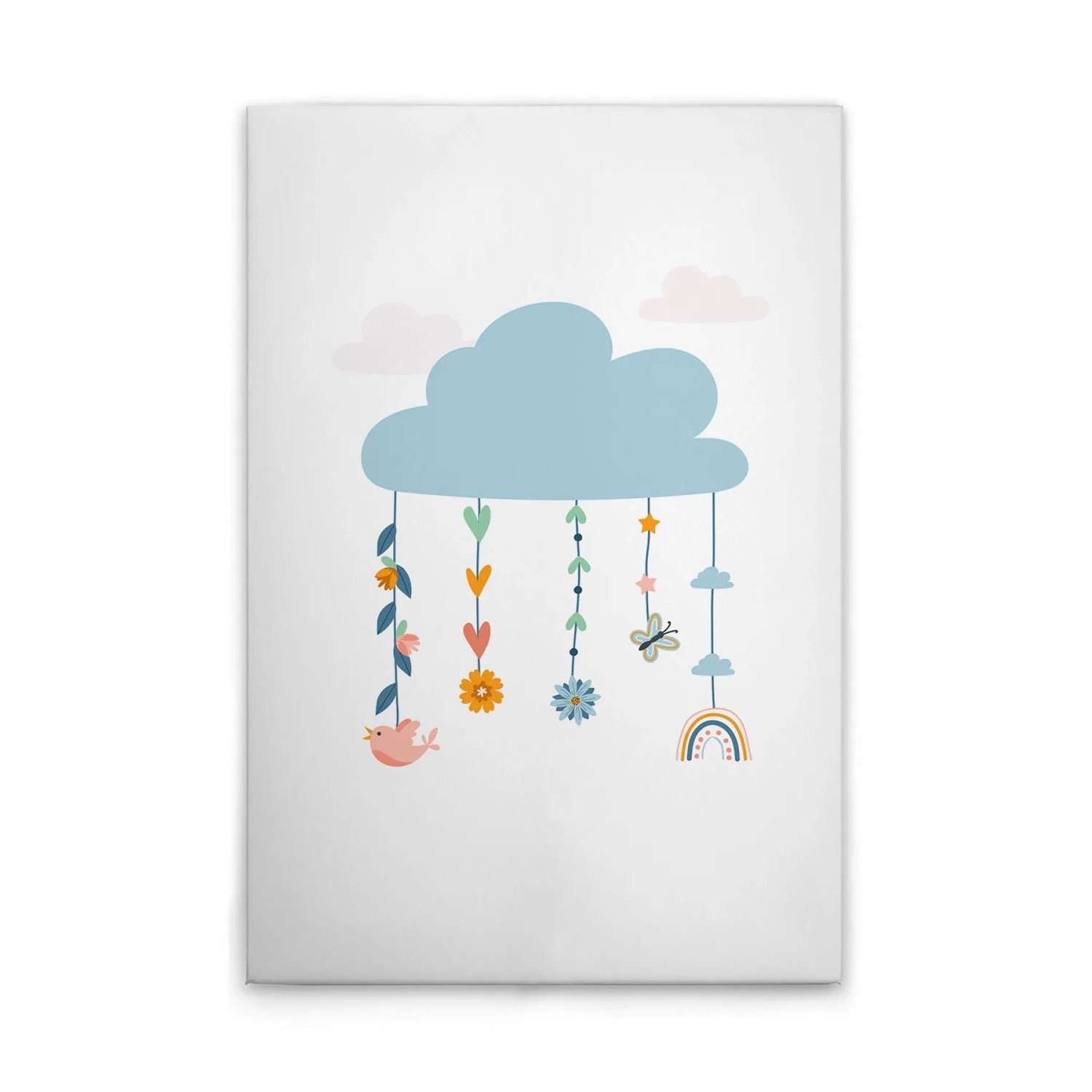 Tadessi Leinwandbild - M1-No.51477 - Kinderzimmer Wolken Mobile - 80 x 120 cm - Querformat