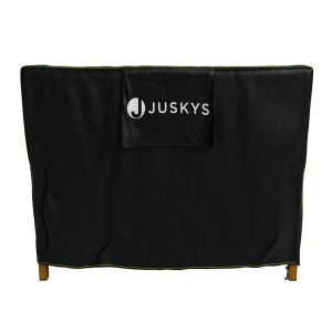 Schwarze Juskys Gartenmöbel Abdeckung CoverSafe Pro 160x100x75 cm für Gartentische und Outdoor-Möbel.