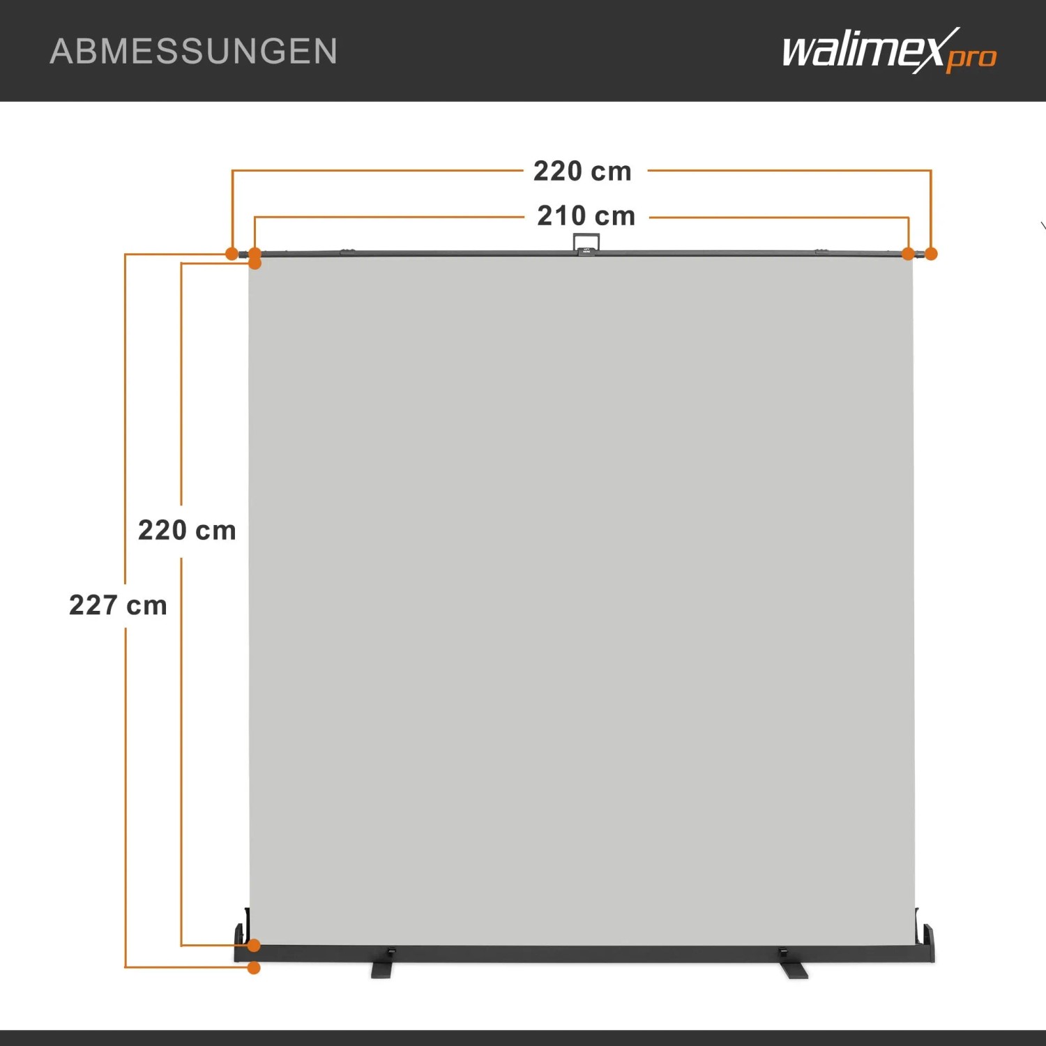 Walimex Pro Roll-Up Panel Hintergrund Grau 210X220Cm Fotohintergrund Fotostudio_7