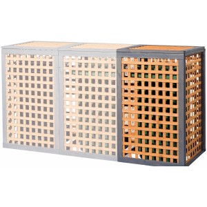 Gaspo Müllbox Kaprun Erweiterungselement, Holz, 75x85cm, zur stufenweisen Erweiterung von Mülltonnenboxen.