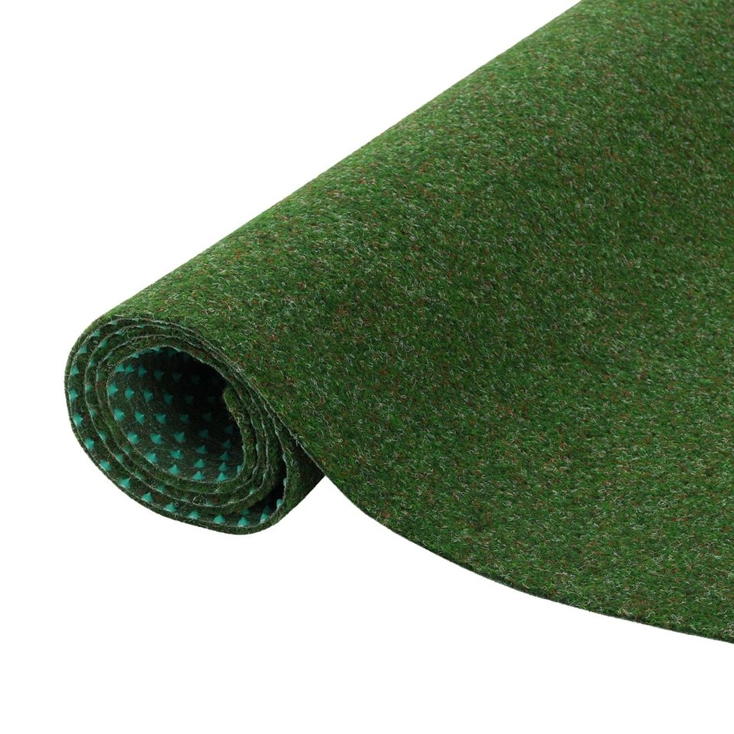 Gerollter Kunstrasen Rasenteppich Kingston Grün Mix 200x250cm mit Noppen.
