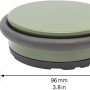 Olivgrüner Wagner Bodentürstopper Big Disk Color aus Stahl mit Gummiring und Anti-Rutsch-Unterlage.