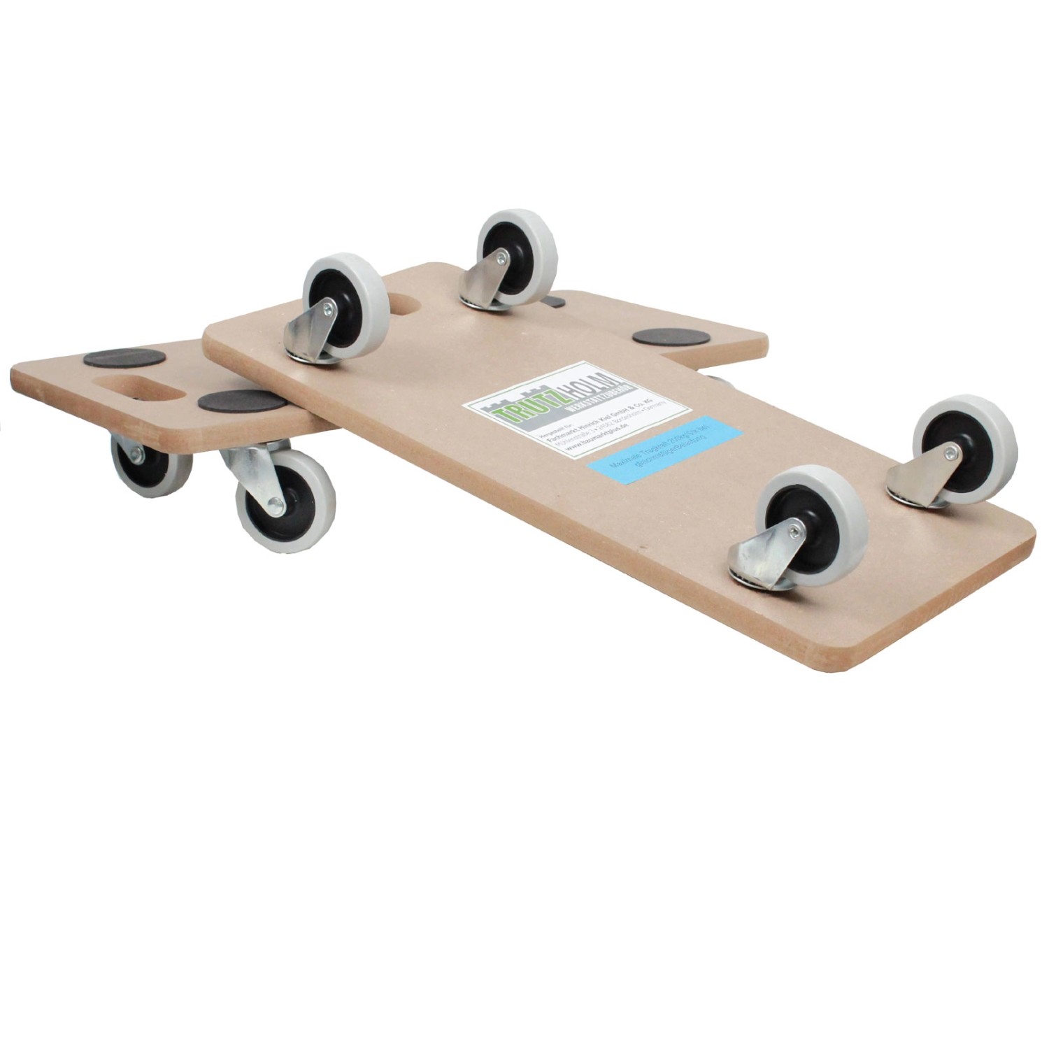 TRUTZHOLM 2er Set Transportroller Soft Wheel Indoor MDF Platte 200 kg