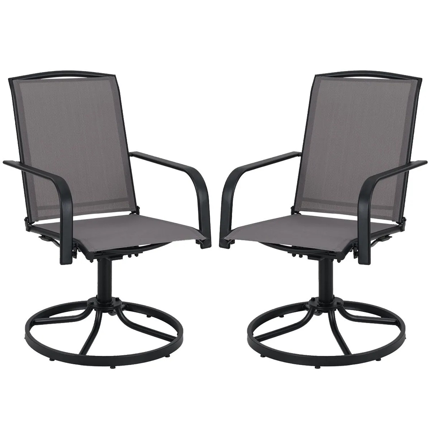Costway 2er Set 360° Drehstühle Balkonstühle Schnelltrocknend Grau