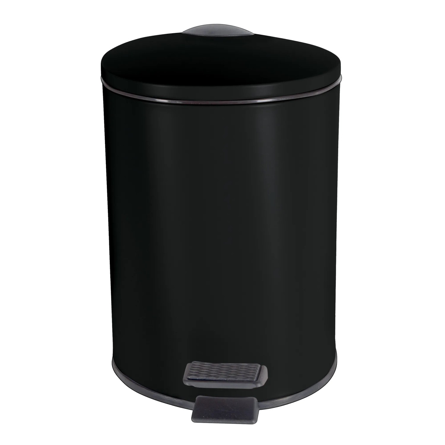 Mattschwarzer Spirella Kosmetikeimer Adelar, 5 Liter, mit Pedal und Soft-Close-Deckel.