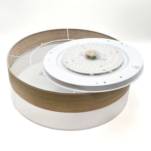 Lamkur LED-Deckenleuchte Dafne, Furnier/Weiß, Ø 45cm, mit LED-Platte.