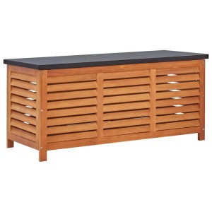 VidaXL Gartenbox aus Eukalyptusholz, 117x50x55 cm, Universalbox für Gartenmöbel und -zubehör.
