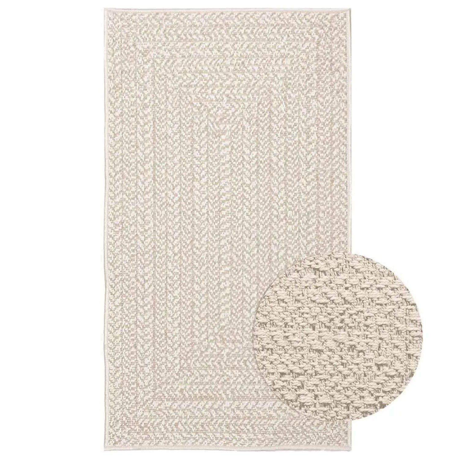 vidaXL Teppich ZIZUR Creme 60x110 cm Jute-Optik Indoor und Outdoor 4010358 günstig online kaufen