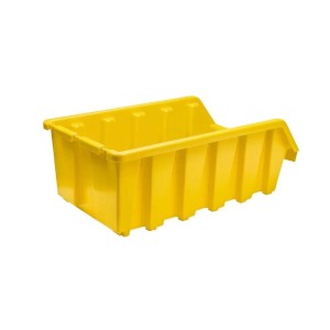 Gelbe PROREGAL Sichtlagerbox (40x) aus Polypropylen, 18,7x33,3x50 cm, für Aufbewahrungssysteme.