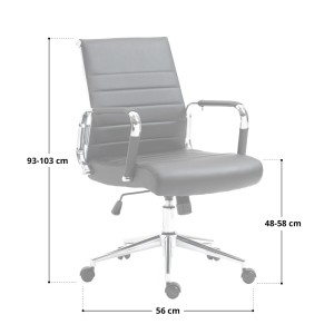 Weißer Svita Office Comfort Bürostuhl mit niedriger Rückenlehne und silbernem Fußkreuz.