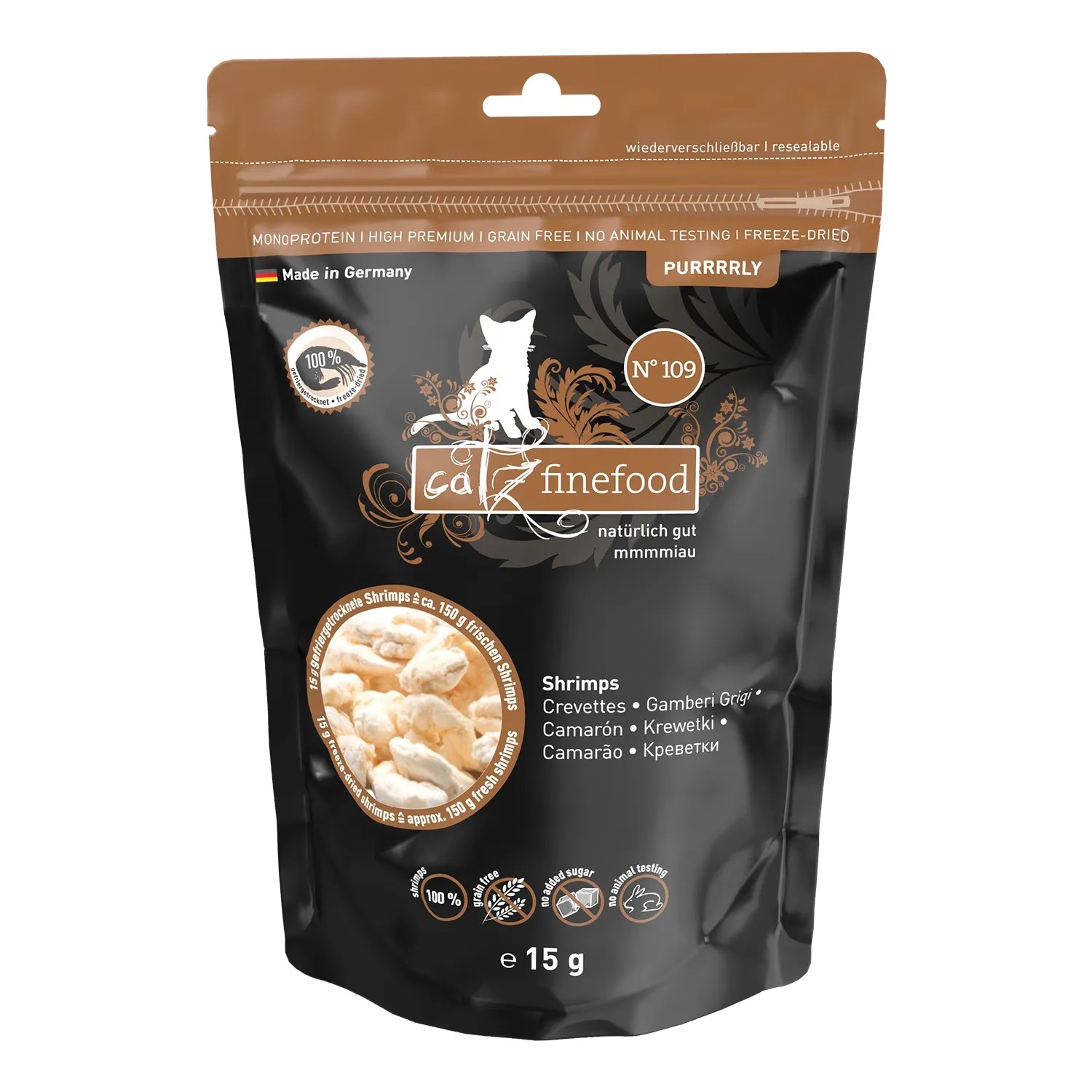 Catz Finefood Katzenleckerlies & Katzensnacks Purrrrly N° 109 mit Shrimps 15 g