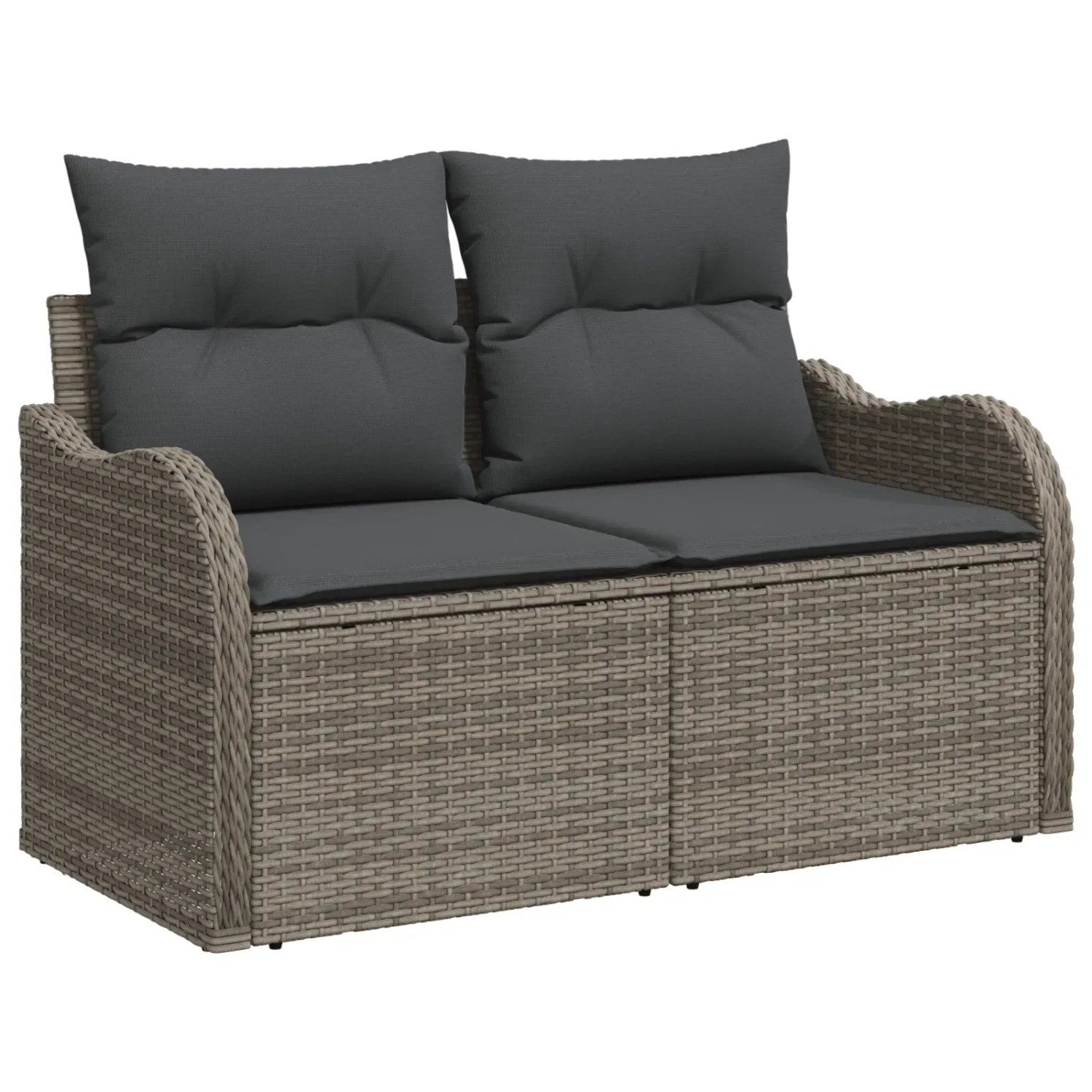 Graues 8-tlg. vidaXL Garten-Sofa-Set aus Poly Rattan mit verstellbarer Höhe. Gartenmöbel für Terrasse und Garten.