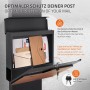 ML-Design Standbriefkasten in Anthrazit mit Holzoptik, Zeitungsfach und Pfosten.
