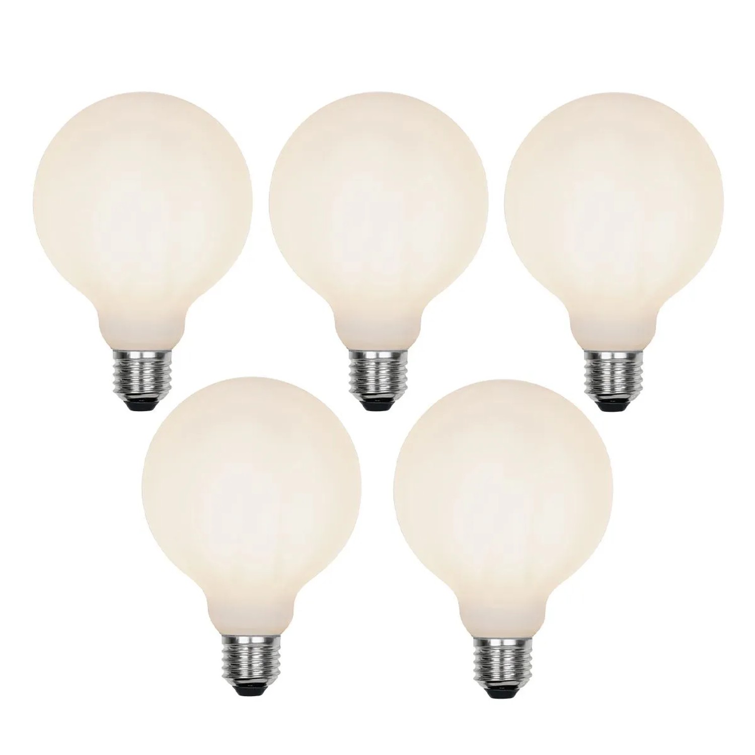 LUEDD 5er Set E27 3 Stufen Dimmbare LED Leuchtmittel G95 Matt 5W 550,m 2700K