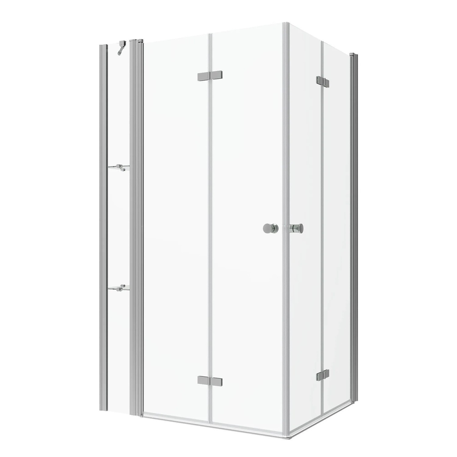 Aquabatos Eckdusche 140 x 95 x 187 cm Duschkabine Bad Duschabtrennung Rechteck Badezimmer Duschwand Eckeinstieg mit Eckregale 5 mm ESG Schiebetür