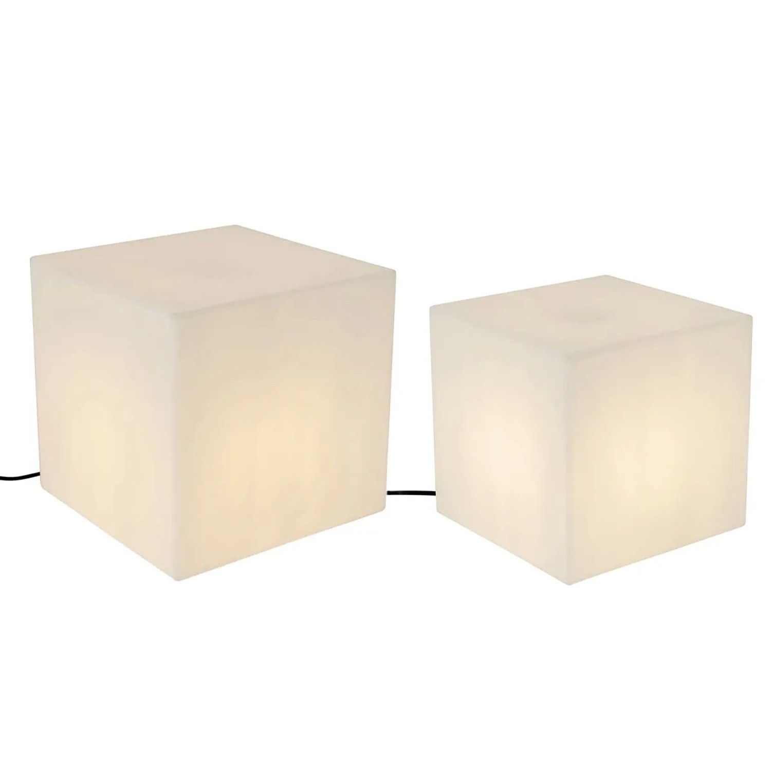 QAZQA Set aus 2 Außen Stehleuchten Weiß 30 und 38 cm Quadratisch IP44 Nura