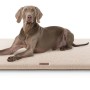 Beige Knuffelwuff Hundematte Calliope Kunstfell 88x55 mit Hund