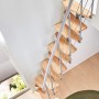 Intercon Raumspartreppe Alpha, 11 Stufen aus Buche Natur, Metall Italo-Silber, von oben.