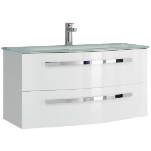 Pelipal Waschtisch Serie 4005, 92 cm, Polarweiß, mit Softclose und zwei Schubladen.