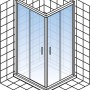 Schulte Eckeinstieg Kristall/Trend, 100x90x185 cm, Echtglas klar hell. Eckdusche mit Chrom-Optik.