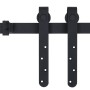 vidaXL Mini Schiebetürbeschlag Set, 183 cm, Carbonstahl, für Schranktüren.