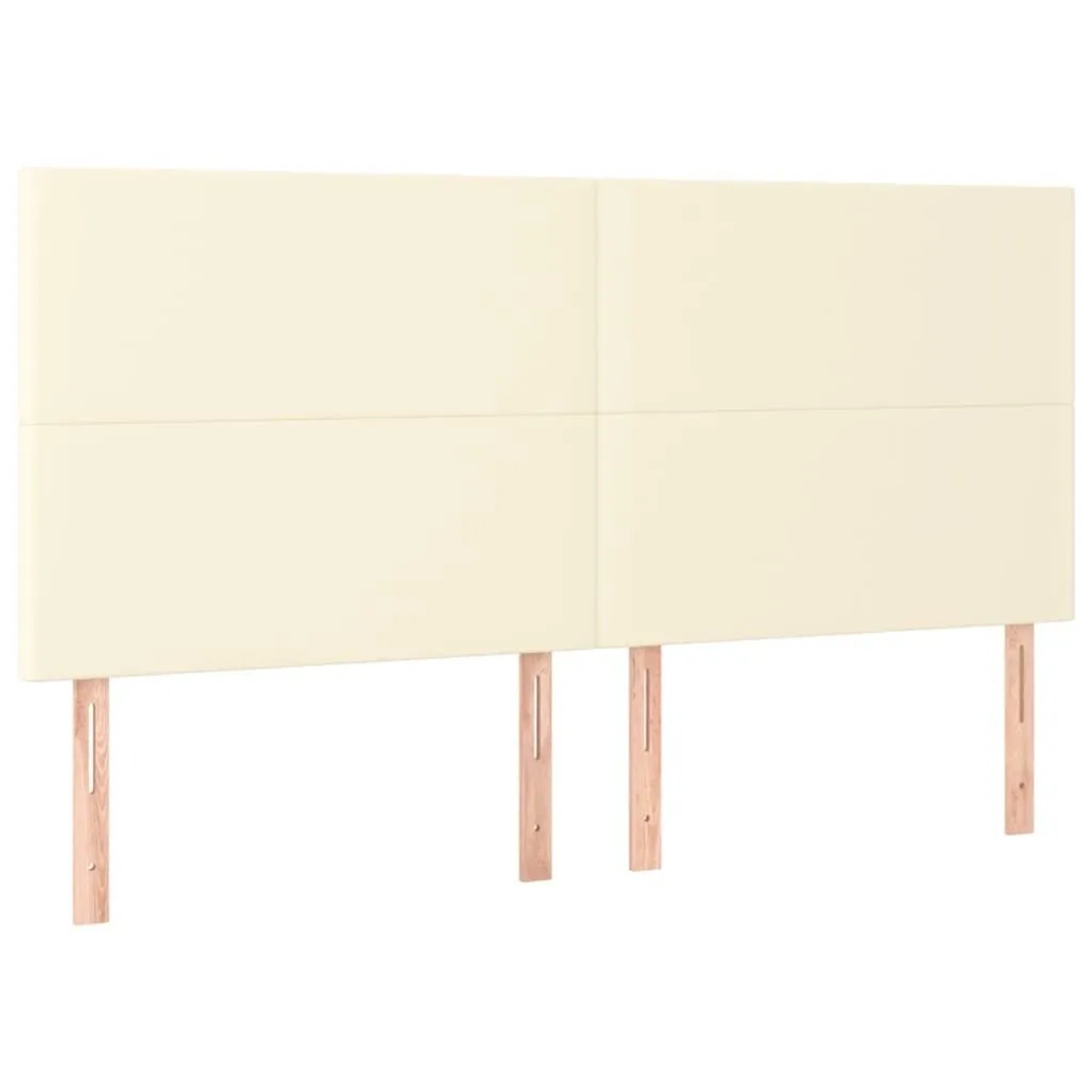 vidaXL Kopfteil Creme 200x5x118/128 cm Kunstleder 3116162