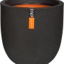 Schwarzer, runder Capi Pflanztopf Smooth, Ø 35 cm, für Innen und Außen.