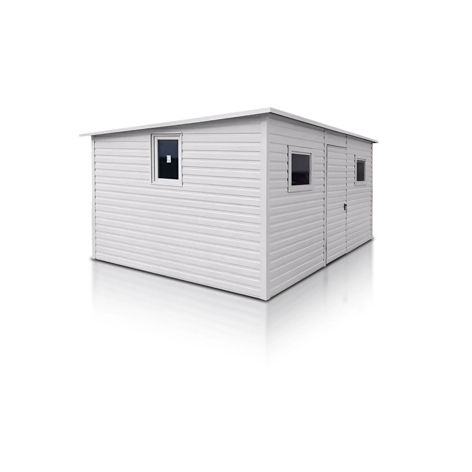 Liderstal Einzelgarage Basic aus Blech 400 x 300 cm Pultdach Grau Weiß