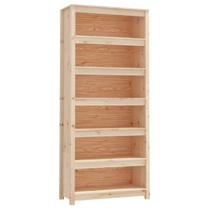 VidaXL Bücherregal, 80x35x183 cm, aus massivem Kiefernholz. Wandregal mit sieben Fächern.