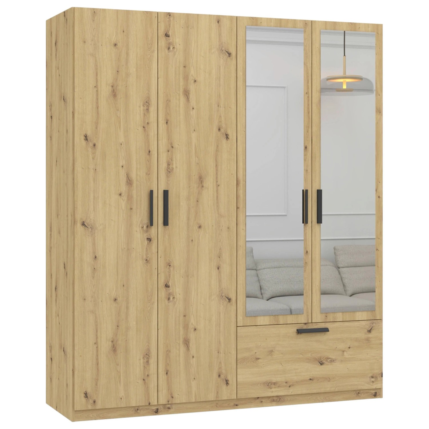 Mömax Drehtürenschrank Milos Eiche Artisan