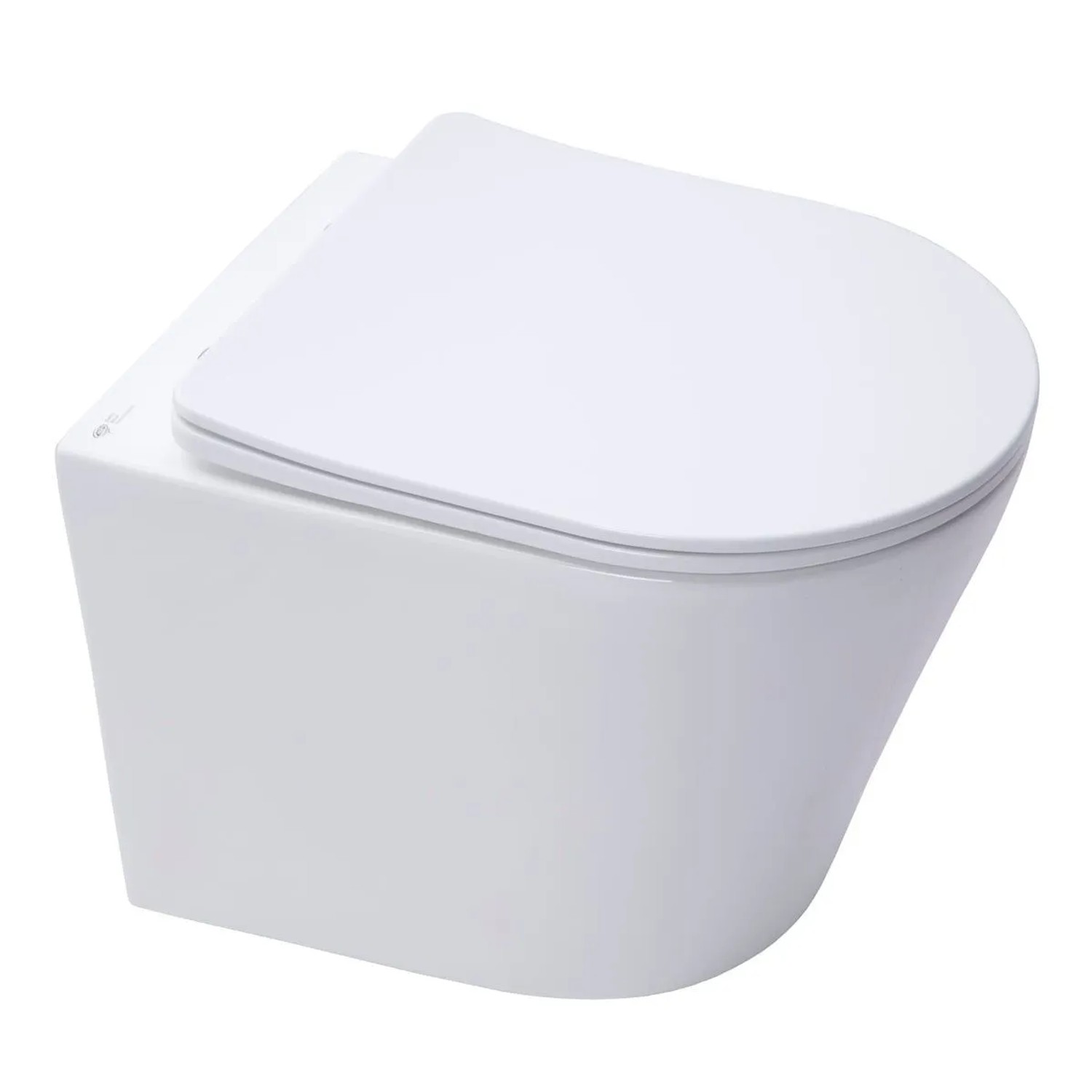 Swiss Aqua Technologies Wand-WC Kurz 48CM mit SoftClose TakeOff WC-Sitz Weiß
