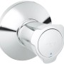 Grohe Costa UP-Ventil Oberbau in Chrom mit blauer Markierung und Schubrosette.